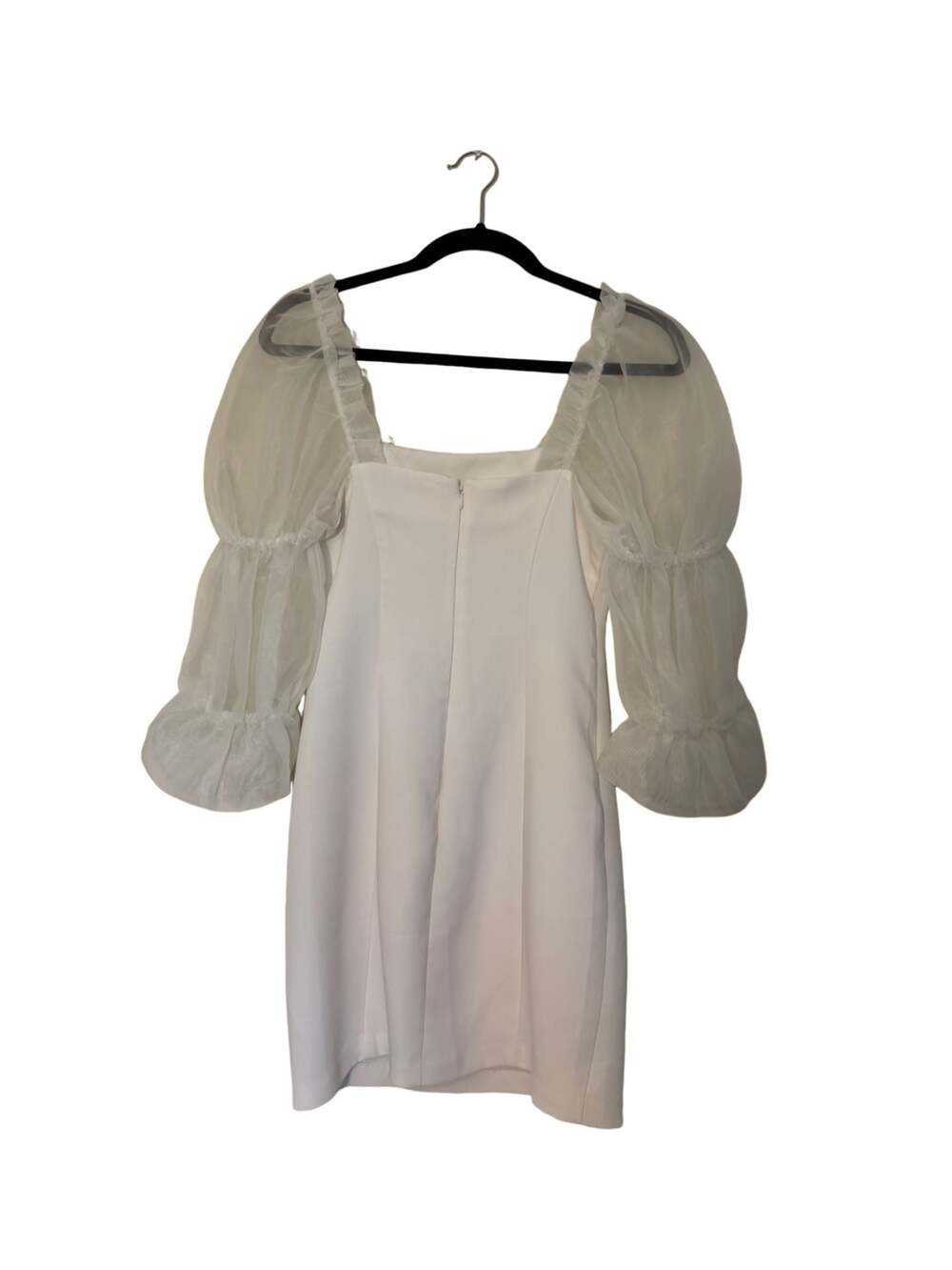 Amanda Uprichard Tia Puff Sleeve Mini Dress in Ivory - Picture 5 of 7